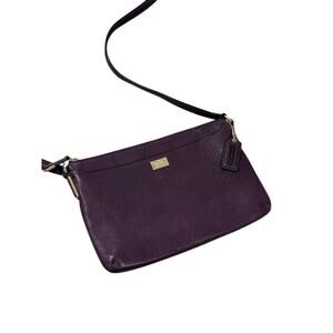 Coach Madison Leather East West Swing Back Crossbody Purse Slim Purple